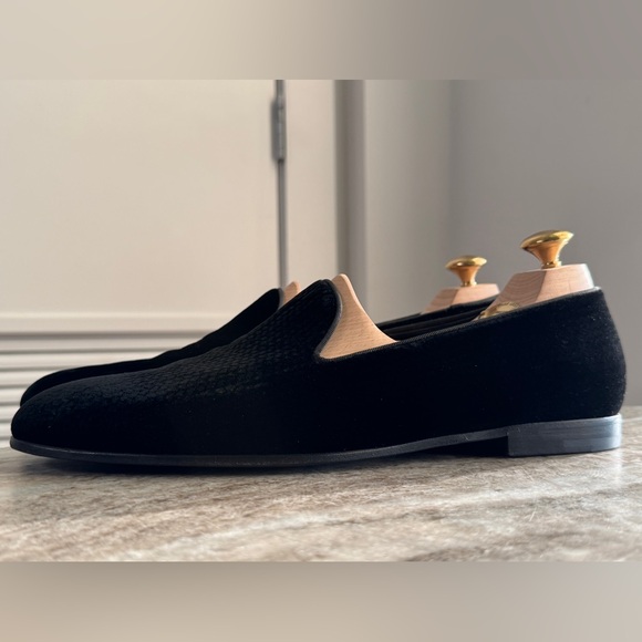 GIORGIO ARMANI Velvet Stubbs Formal Slipper Loafer 9.5/10.5 US Wootton Black Tux main image 7